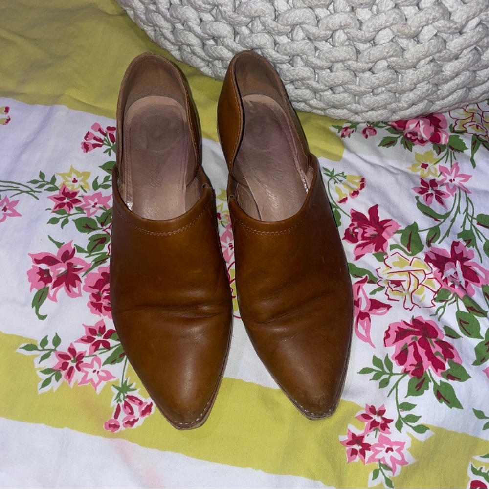 Madewell The Brady Women's Sz 7.5  Brown Leather Lowcut Bootie Shoes H6677